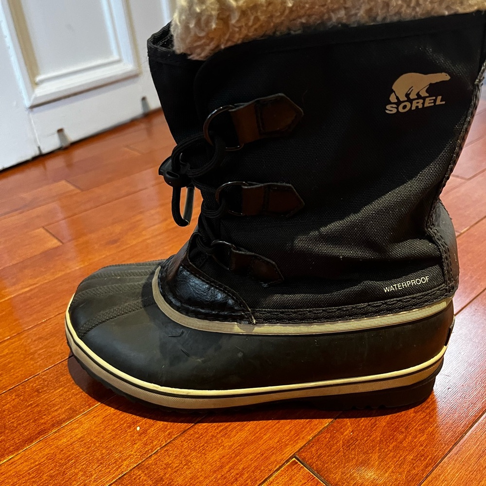 Sorel Kids Black Waterproof Snow Boots